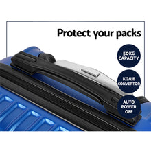 Load image into Gallery viewer, Wanderlite 2pc Luggage Trolley Suitcase Sets Travel TSA Hard Case Blue
