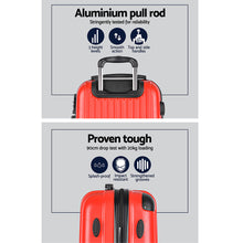 Load image into Gallery viewer, Wanderlite 2pc Luggage Trolley Suitcase Sets Travel TSA Hard Case Red

