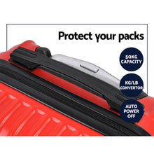 Load image into Gallery viewer, Wanderlite 2pc Luggage Trolley Suitcase Sets Travel TSA Hard Case Red
