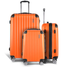 Load image into Gallery viewer, Wanderlite 3pc Luggage Sets Trolley Travel Suitcases TSA Hard Case Orange
