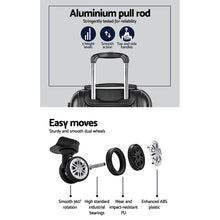 Load image into Gallery viewer, Wanderlite 2pcs Luggage Trolley Set Travel Suitcase Hard Case Carry On Bag Black

