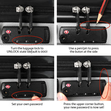 Load image into Gallery viewer, Wanderlite 2pc Luggage Trolley Set Suitcase Travel TSA Hard Case White
