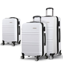 Load image into Gallery viewer, Wanderlite 3pc Luggage Trolley Set Suitcase Travel TSA Hard Case White
