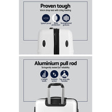 Load image into Gallery viewer, Wanderlite 3pc Luggage Trolley Set Suitcase Travel TSA Hard Case White
