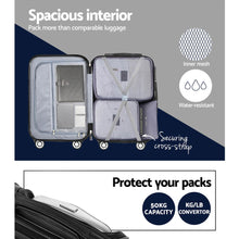 Load image into Gallery viewer, Wanderlite 3pcs Luggage Set Travel Suitcase Storage Organiser TSA Black

