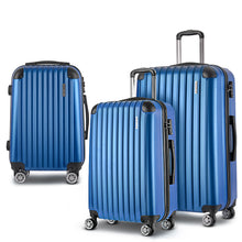 Load image into Gallery viewer, Wanderlite 3pcs Luggage Set Travel Suitcase Storage Organiser TSA lock Blue
