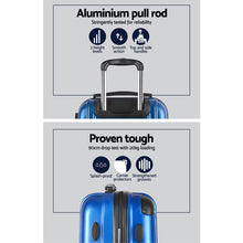 Load image into Gallery viewer, Wanderlite 3pcs Luggage Set Travel Suitcase Storage Organiser TSA lock Blue
