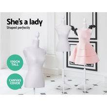Load image into Gallery viewer, Female Mannequin 170cm Model Dressmaker Clothes Display Torso Tailor Wedding White
