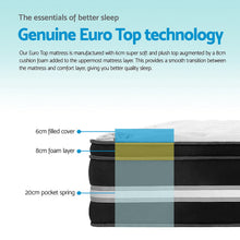 Load image into Gallery viewer, Giselle Bedding Donegal Euro Top Cool Gel Pocket Spring Mattress 34cm Thick – King
