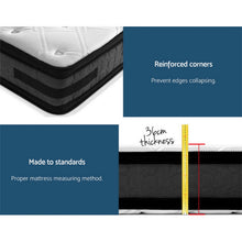 Load image into Gallery viewer, 36CM 7 Zone Euro Top Pocket Spring Mattress - Single Medium firm (Top 6.0/Bottom 7.5)
