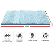 Load image into Gallery viewer, Cool Gel 7-zone Memory Foam Mattress Topper w/Bamboo Cover 5cm - King
