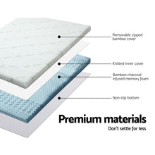 Load image into Gallery viewer, Giselle Bedding Cool Gel 7-zone Memory Foam Mattress Topper w/Bamboo Cover 5cm - Single
