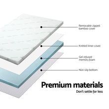 Load image into Gallery viewer, Giselle Bedding Cool Gel Memory Foam Mattress Topper w/Bamboo Cover 5cm - Queen
