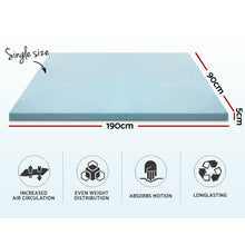 Load image into Gallery viewer, Cool Gel Memory Foam Mattress Topper w/Bamboo Cover 5cm - Single
