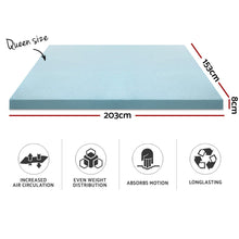 Load image into Gallery viewer, Cool Gel Memory Foam Mattress Topper w/Bamboo Cover 8cm - Queen
