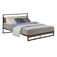 Load image into Gallery viewer, Artiss Metal Bed Frame Double Size Mattress Base Platform Foundation Black Dane
