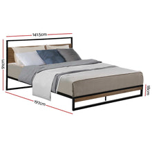 Load image into Gallery viewer, Artiss Metal Bed Frame Double Size Mattress Base Platform Foundation Black Dane
