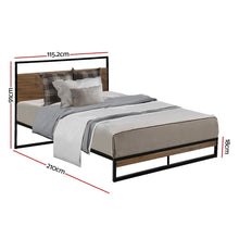 Load image into Gallery viewer, Metal Bed Frame King Single Size Mattress Base Platform Foundation Black Dane
