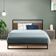 Load image into Gallery viewer, Metal Bed Frame King Single Size Mattress Base Platform Foundation Black Dane
