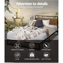 Load image into Gallery viewer, Metal Bed Frame Single Size Mattress Base Platform Foundation Black Dane

