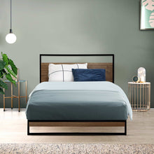 Load image into Gallery viewer, Metal Bed Frame Single Size Mattress Base Platform Foundation Black Dane
