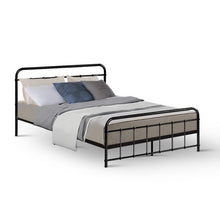 Load image into Gallery viewer, Artiss LEO Metal Bed Frame - Double (Black)
