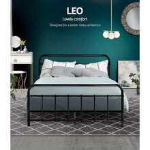 Load image into Gallery viewer, Artiss LEO Metal Bed Frame - Double (Black)
