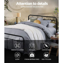 Load image into Gallery viewer, Artiss LEO Metal Bed Frame - Double (Black)
