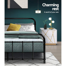 Load image into Gallery viewer, Artiss LEO Metal Bed Frame - Double (Black)
