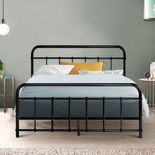 Load image into Gallery viewer, Artiss LEO Metal Bed Frame - Double (Black)
