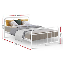 Load image into Gallery viewer, Artiss LEO Metal Bed Frame - Double (White)

