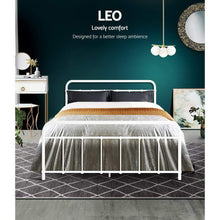 Load image into Gallery viewer, Artiss LEO Metal Bed Frame - Double (White)
