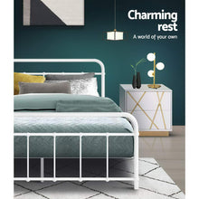Load image into Gallery viewer, Artiss LEO Metal Bed Frame - Double (White)
