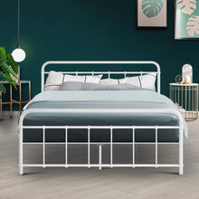 Load image into Gallery viewer, Artiss LEO Metal Bed Frame - Double (White)
