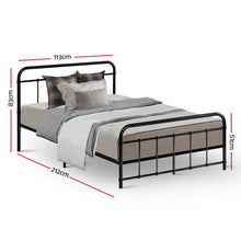 Load image into Gallery viewer, Artiss LEO Metal Bed Frame KS King Single - Black
