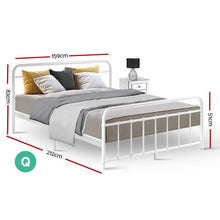 Load image into Gallery viewer, Artiss LEO Metal Bed Frame - Queen (White)
