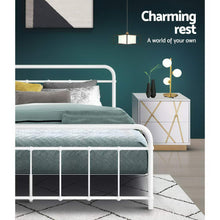 Load image into Gallery viewer, Artiss LEO Metal Bed Frame - Queen (White)

