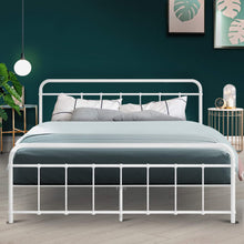 Load image into Gallery viewer, Artiss LEO Metal Bed Frame - Queen (White)
