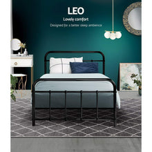 Load image into Gallery viewer, Artiss LEO Metal Bed Frame - Single (Black)
