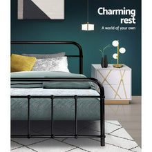 Load image into Gallery viewer, Artiss LEO Metal Bed Frame - Single (Black)
