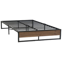 Load image into Gallery viewer, Metal Bed Frame Double Size Mattress Base Platform Foundation Wooden Black OSLO
