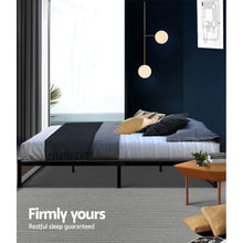 Load image into Gallery viewer, Metal Bed Frame Double Size Mattress Base Platform Foundation Wooden Black OSLO
