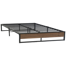 Load image into Gallery viewer, Metal Bed Frame Queen Size Mattress Base Platform Foundation Wooden Black OSLO

