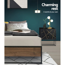 Load image into Gallery viewer, Metal Bed Frame Single Size Mattress Base Platform Foundation Wooden Black OSLO
