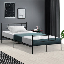 Load image into Gallery viewer, Metal Bed Frame King Single Size Platform Foundation Mattress Base SOL Black
