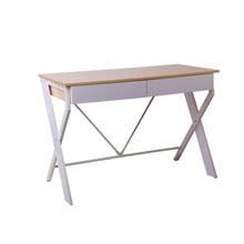 Load image into Gallery viewer, Artiss Metal Desk with Drawer - White with Oak Top
