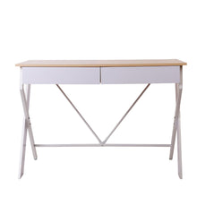 Load image into Gallery viewer, Artiss Metal Desk with Drawer - White with Oak Top
