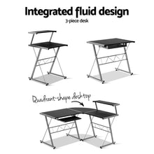 Load image into Gallery viewer, Artiss Corner Metal Pull Out Table Desk - Black
