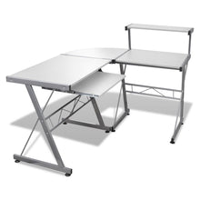 Load image into Gallery viewer, Corner Metal Pull Out Table Desk - White
