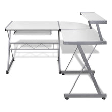 Load image into Gallery viewer, Corner Metal Pull Out Table Desk - White
